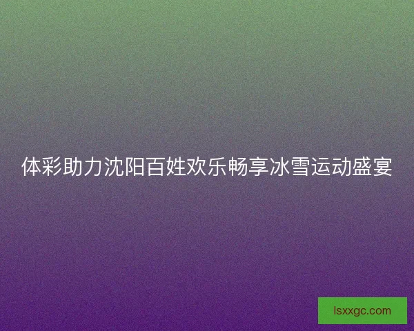 体彩助力沈阳百姓欢乐畅享冰雪运动盛宴