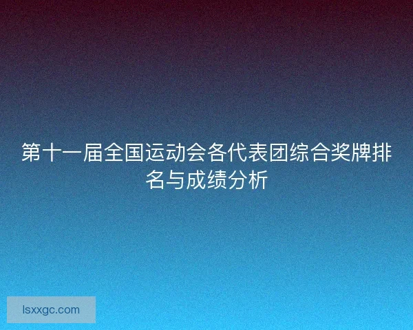 第十一届全国运动会各代表团综合奖牌排名与成绩分析