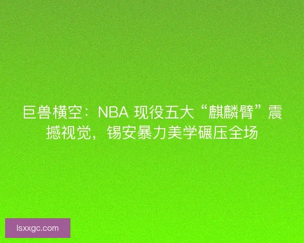 巨兽横空：NBA 现役五大 “麒麟臂” 震撼视觉，锡安暴力美学碾压全场
